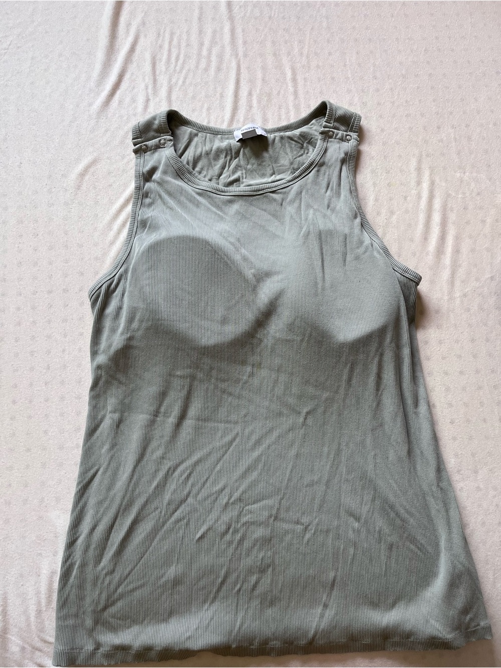Seraphine nursing Olive Ribbed Tank Top